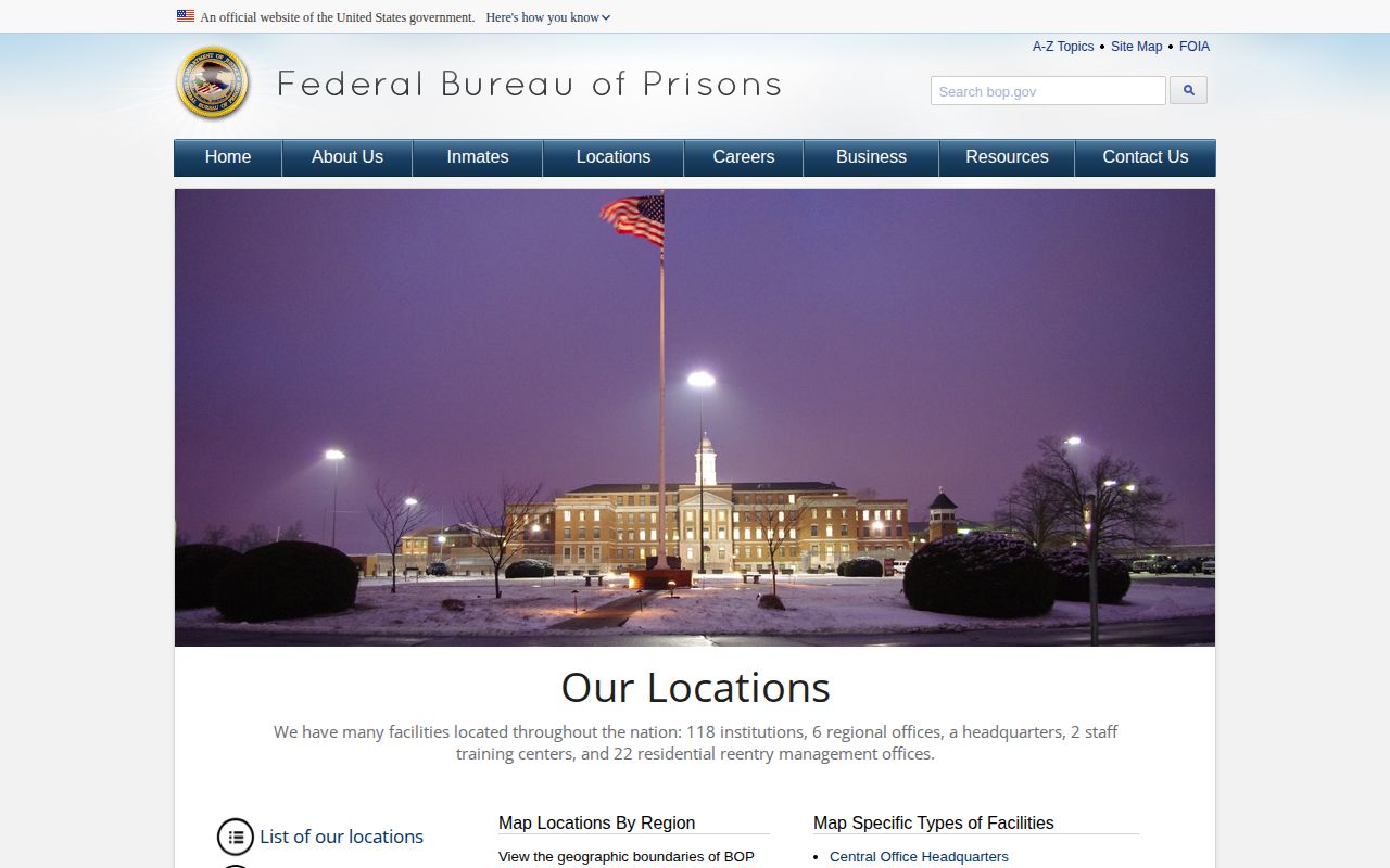 Federal Bureau of Prisons facility locator for Hendry release tracing