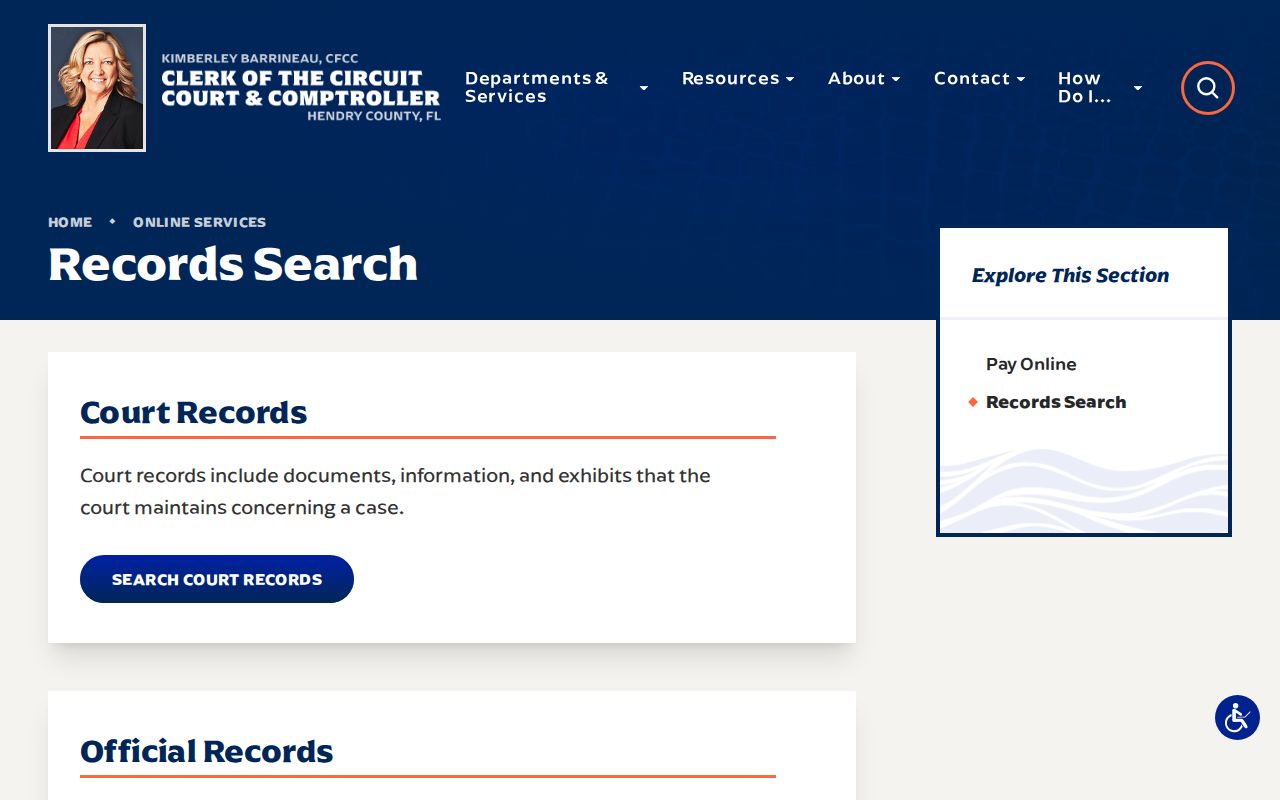 Hendry County court record gateway for released inmate orders